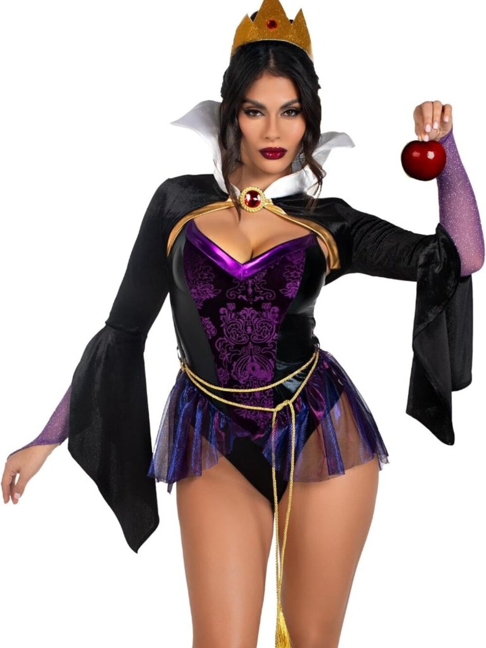 4 Pc Poison Apple Queen Halloween Costume for Women - Spooky & Stylish Outfit